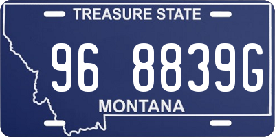 MT license plate 968839G