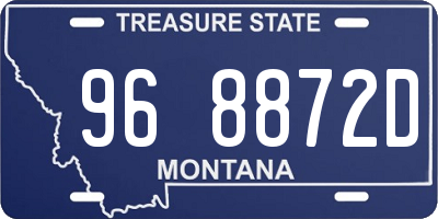 MT license plate 968872D
