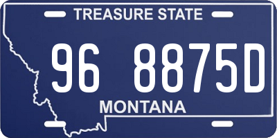 MT license plate 968875D