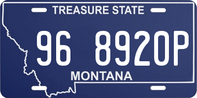 MT license plate 968920P
