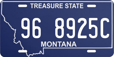 MT license plate 968925C