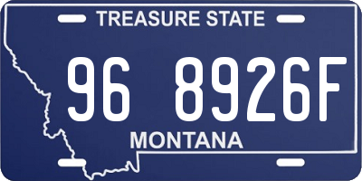 MT license plate 968926F