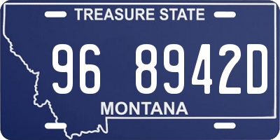 MT license plate 968942D