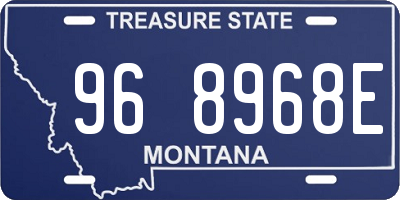 MT license plate 968968E