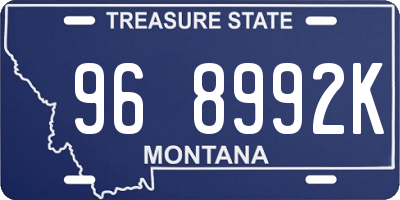 MT license plate 968992K