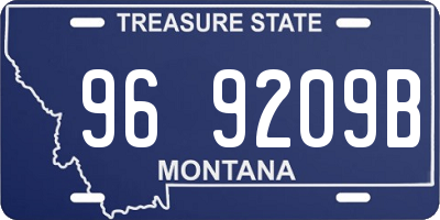 MT license plate 969209B