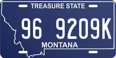 MT license plate 969209K
