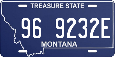 MT license plate 969232E