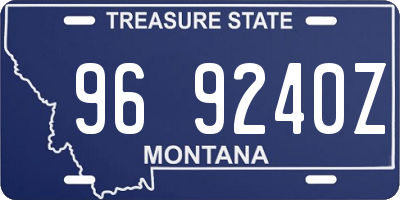 MT license plate 969240Z
