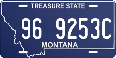 MT license plate 969253C