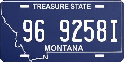 MT license plate 969258I