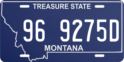 MT license plate 969275D
