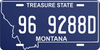 MT license plate 969288D