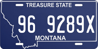 MT license plate 969289X