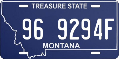 MT license plate 969294F