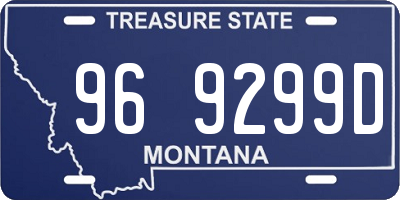 MT license plate 969299D