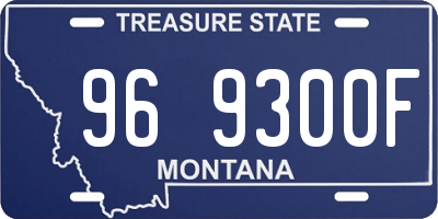 MT license plate 969300F