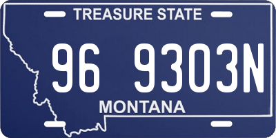 MT license plate 969303N