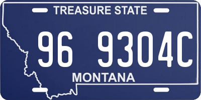 MT license plate 969304C