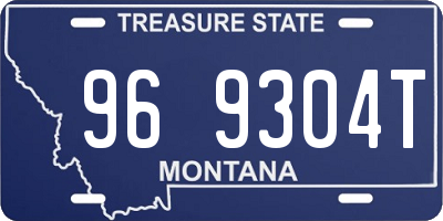 MT license plate 969304T