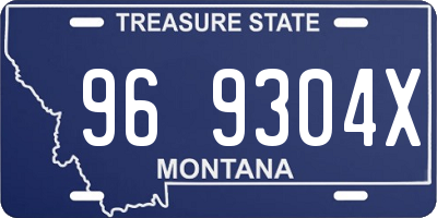 MT license plate 969304X