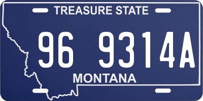 MT license plate 969314A