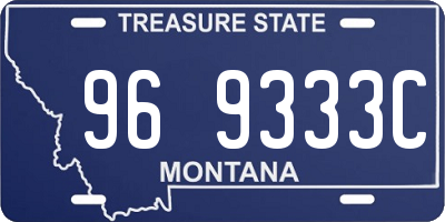 MT license plate 969333C