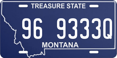 MT license plate 969333Q