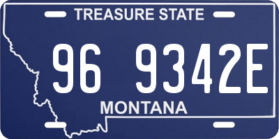 MT license plate 969342E