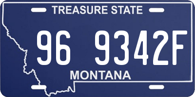 MT license plate 969342F