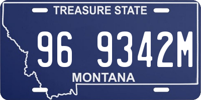 MT license plate 969342M