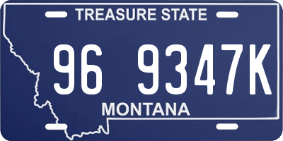 MT license plate 969347K