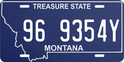 MT license plate 969354Y