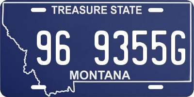 MT license plate 969355G