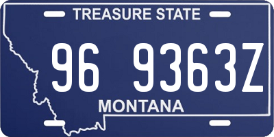 MT license plate 969363Z