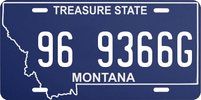 MT license plate 969366G