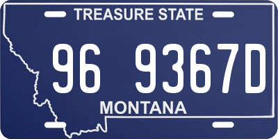 MT license plate 969367D