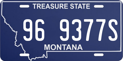 MT license plate 969377S