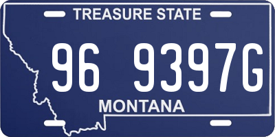 MT license plate 969397G