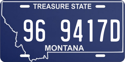 MT license plate 969417D