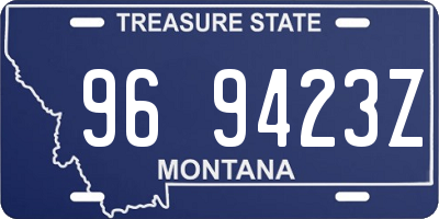 MT license plate 969423Z