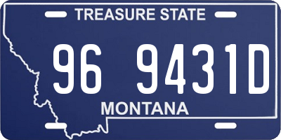 MT license plate 969431D