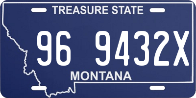 MT license plate 969432X