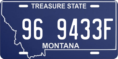 MT license plate 969433F