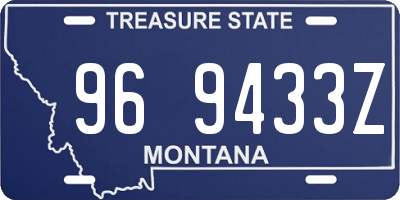 MT license plate 969433Z