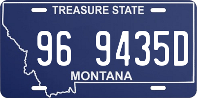 MT license plate 969435D