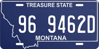 MT license plate 969462D