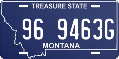 MT license plate 969463G