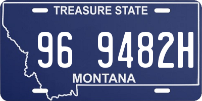 MT license plate 969482H