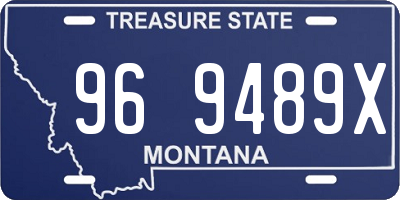 MT license plate 969489X
